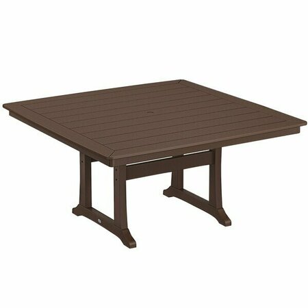POLYWOOD Nautical Trestle 59'' Mahogany Dining Height Table 633PL85T2L1M
